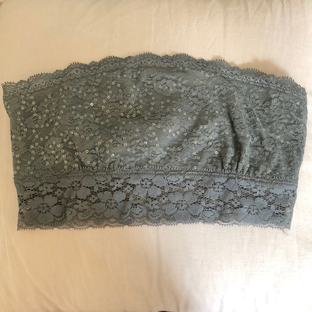 Gray lace sequin bandeau